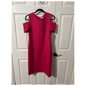 Calvin Klein Pink Cold Shoulder Knee-Length Dress Size 12 NWT